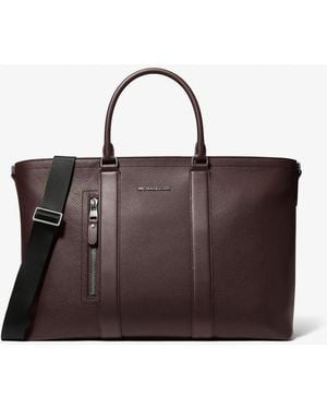 Michael Kors Mk Hudson Pebbled Leather Tote Bag - Brown