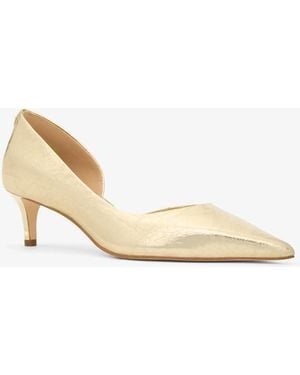 MICHAEL Michael Kors Mk Elyse Crackled Metallic Leather Kitten Pump - Natural