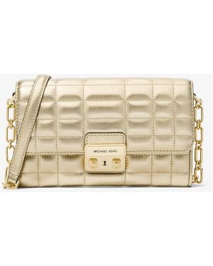 MICHAEL Michael Kors Borsa a tracolla Tribeca grande convertibile in pelle metallizzata - Neutro