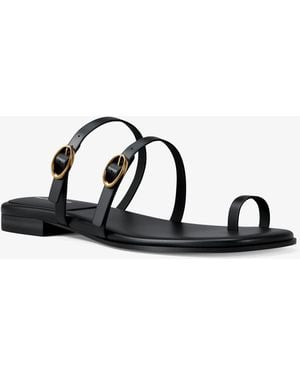 Michael Kors Kya Leather Flat Sandal - Black