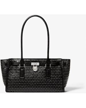 MICHAEL Michael Kors Mkbolso Satchel Hamilton Moderne Pequeño De Piel Con Ojales - Negro