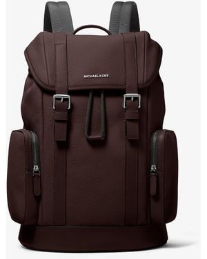 Michael Kors Mk Hudson Pebbled Leather Backpack - Brown