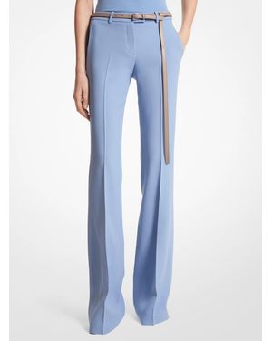 Michael Kors Haylee Double-crepe Flare Trousers - Blue