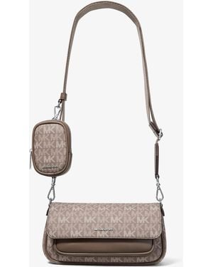 Michael Kors Jet Set Travel Small Signature Logo Crossbody Bag With Pouch - White