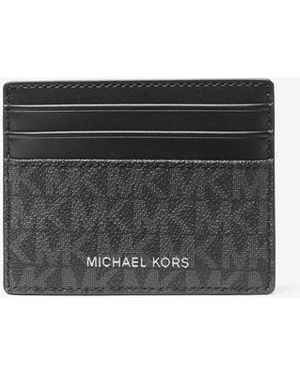 Michael Kors Outlet Mk Cooper Signature Logo Card Case - White