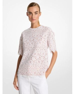 Michael Kors Oversize Floral Lace Top - White