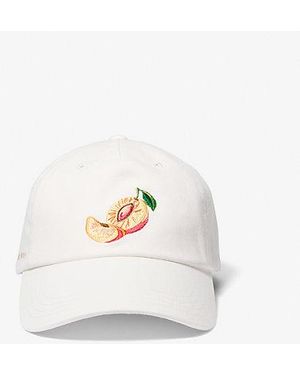 Michael Kors Fruit Embroidered Cotton Baseball Hat - White