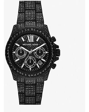 Michael Kors Oversized Everest Pavé-Tone Watch - Black