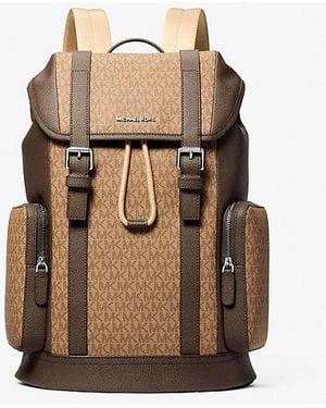 Michael Kors Mk Hudson Signature Logo Backpack - Natural