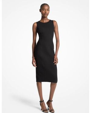 Michael Kors Double Face Stretch Crepe Sheath Dress - Black