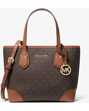 Michael Kors Eva Extra-Small Signature Logo Convertible Tote Bag - Brown