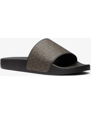 Michael Kors Dawson Signature Logo Slide Sandal - Black