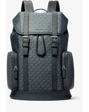 Michael Kors Mk Hudson Signature Logo Backpack - Grey