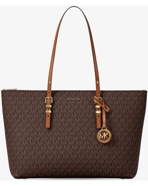 MICHAEL Michael Kors Mk Quinn Large Signature Logo Tote Bag - Brown