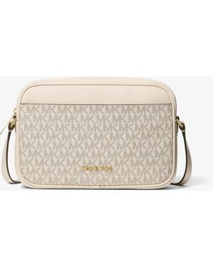 Michael Kors Jet Set Travel Large Signature Logo Camera Crossbody Bag - Gray