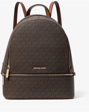 Michael Kors Outlet Mkmochila Rhea Mediana Con Logotipo - Marrón