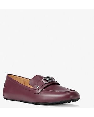 Michael Kors Mandy Leather Moccasin Loafer - Purple