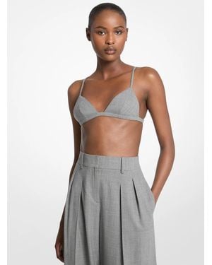 Michael Kors Michael Kors Stretch Tropical Wool Bralette - White