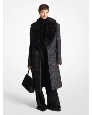 Michael Kors Wool, Silk, & Mohair-Blend Coat - Black