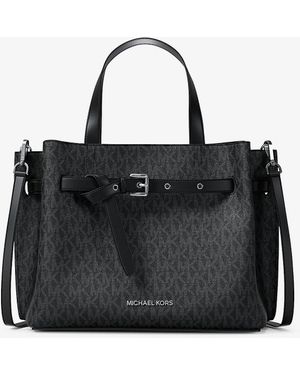 MICHAEL Michael Kors Mkbolso Satchel Emilia Mediano Con Logotipo - Negro
