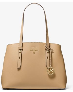 Michael Kors Mel Medium Saffiano Leather Tote Bag - Natural