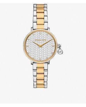 Michael Kors Mini Pyper Pavé Two-Tone Watch - Metallic