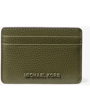 MICHAEL Michael Kors Mk Jet Set Pebbled Leather Card Case - Green