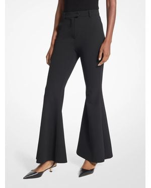 Michael Kors Stretch Crepe Flared Pant - Black