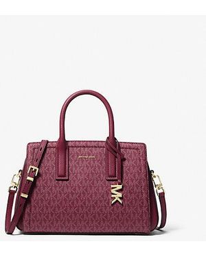 Michael Kors Mk Laila Small Signature Logo Satchel - Purple