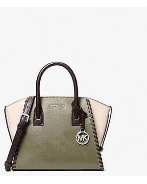 Michael Kors Avril Small Leather Satchel - Natural