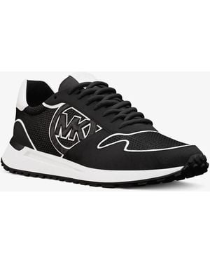 Michael Kors Outlet Mk Dax Mixed-Media Trainer - White