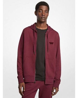 Michael Kors Cotton Blend Zip-Up Hoodie - Red