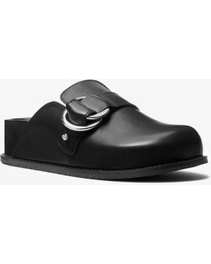 MICHAEL Michael Kors Mk Jaden Leather Clog - Black