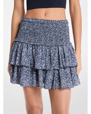MICHAEL Michael Kors Mkminifalda De Georgette Con Estampado Floral - Azul