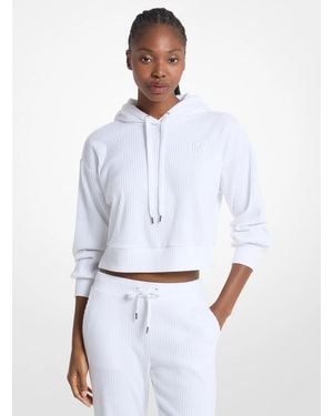 Michael Kors Ribbed Knit Hoodie - White