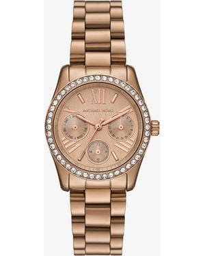 Michael Kors Mk Mini Lexington Pavé Brushed-Tone Watch - Metallic