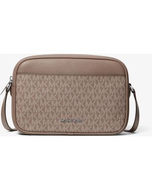 Michael Kors Jet Set Travel Large Signature Logo Camera Crossbody Bag - Gray