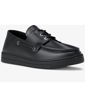 Michael Kors Mkzapato Náutico Aiden De Piel - Negro