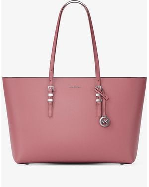 MICHAEL Michael Kors Mk Quinn Large Pebbled Leather Tote Bag - Pink