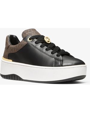 MICHAEL Michael Kors Mk Dottie Leather And Signature Logo Trainers - White