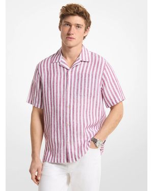 Michael Kors Striped Camp-collar Shirt - White