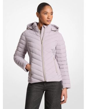 Michael Kors Chevron Quilted Jacket - Purple