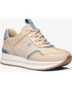 MICHAEL Michael Kors Mk Raina Mixed-Media Trainer - White