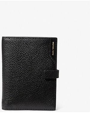 Michael Kors Jet Set Pebbled Leather Passport Wallet - Black