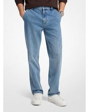 Michael Kors Finn Straight-Leg Stretch Denim Jeans - Blue