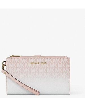 Michael Kors Jet Set Large Ombré Signature Logo Wristlet - White
