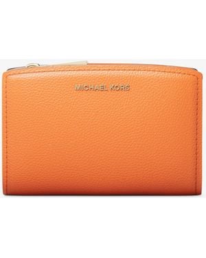 MICHAEL Michael Kors Mk Bryant Medium Pebbled Leather Wallet - Orange