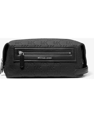 Michael Kors Mk Jet Set Logo Embossed Leather Travel Kit - Black