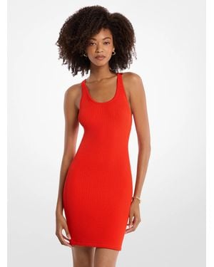 MICHAEL Michael Kors Michael Kors Viscose Blend Racerback Mini Dress - Red