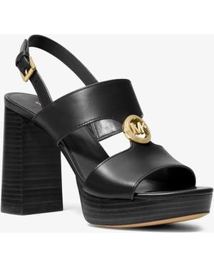 MICHAEL Michael Kors Mk Erin Leather Platform Sandal - Black